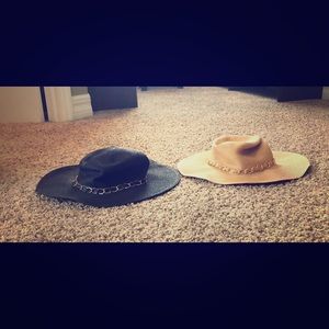 Pair of floppy hats